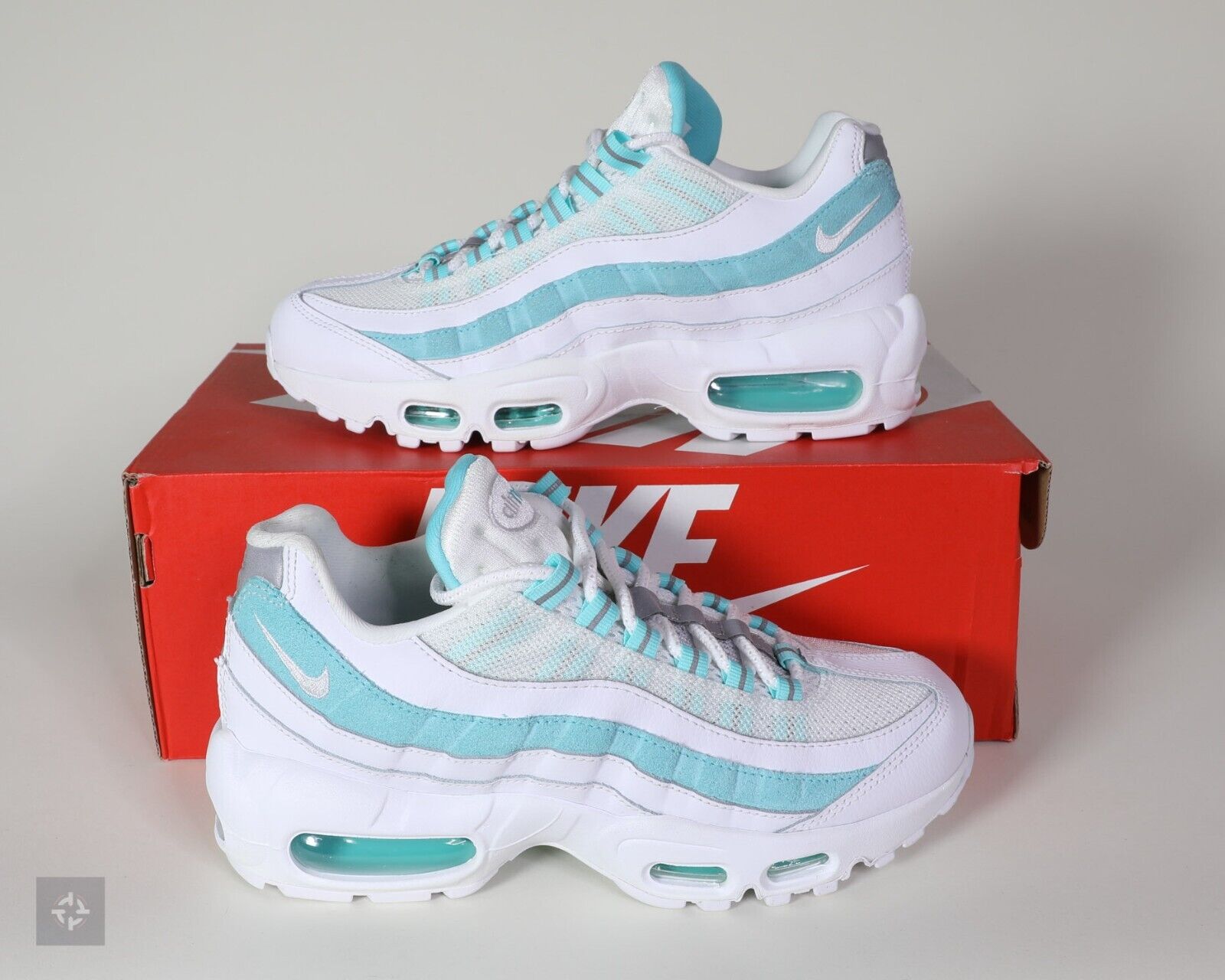 NEW Nike Air Max 95 White Blue Grey Sneakers (307960-115) Women&#039;s Size 6.5 | eBay