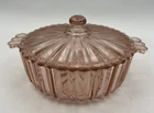 Fortune Pink Depression Glass Candy Dish, With Lid by Anchor Hocking No Chips C1
