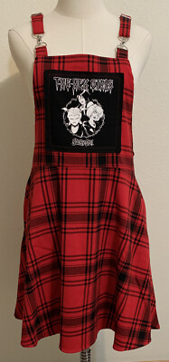 Scooby-Doo The Hex Girls Skirtall Dress Sz L  Red Black Plaid Hot Topic NWOT