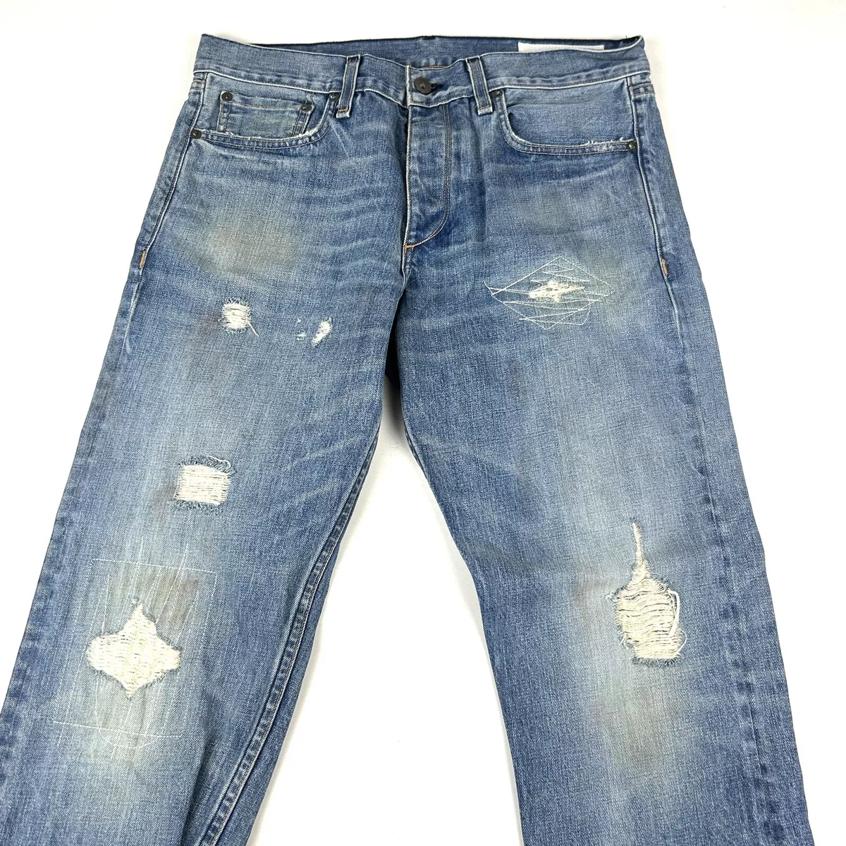 Rag Bone Slim Straight Leg Distressed Mens Denim Jeans Size 31 X