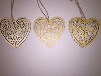 Set Of 3 Christmas Holiday Valentine Ornament Wood Lasercut Hearts Swedish Set Of 3 Christmas Holiday Valentine Ornament Wood Lasercut Hearts Swedish