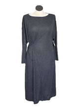 New Caslon Women’s Cozy Knit Long Sleeve Midi Wrap Dress Gray Size Small