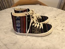 Inkkas Women s Textile Blanket High Top Sneakers Size W 9 M 7 Handmade In Mexico