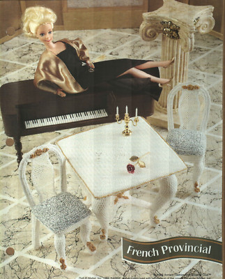 NEW FRENCH PROVINCIAL TABLE FASHION DOLL ANNIE'S CROCHET PATTERN INSTRUCTIONS