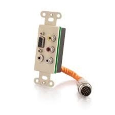RAPIDRUN 60023 Integrated VGA HD15 Composite Video Stereo Wall Plate IVORY