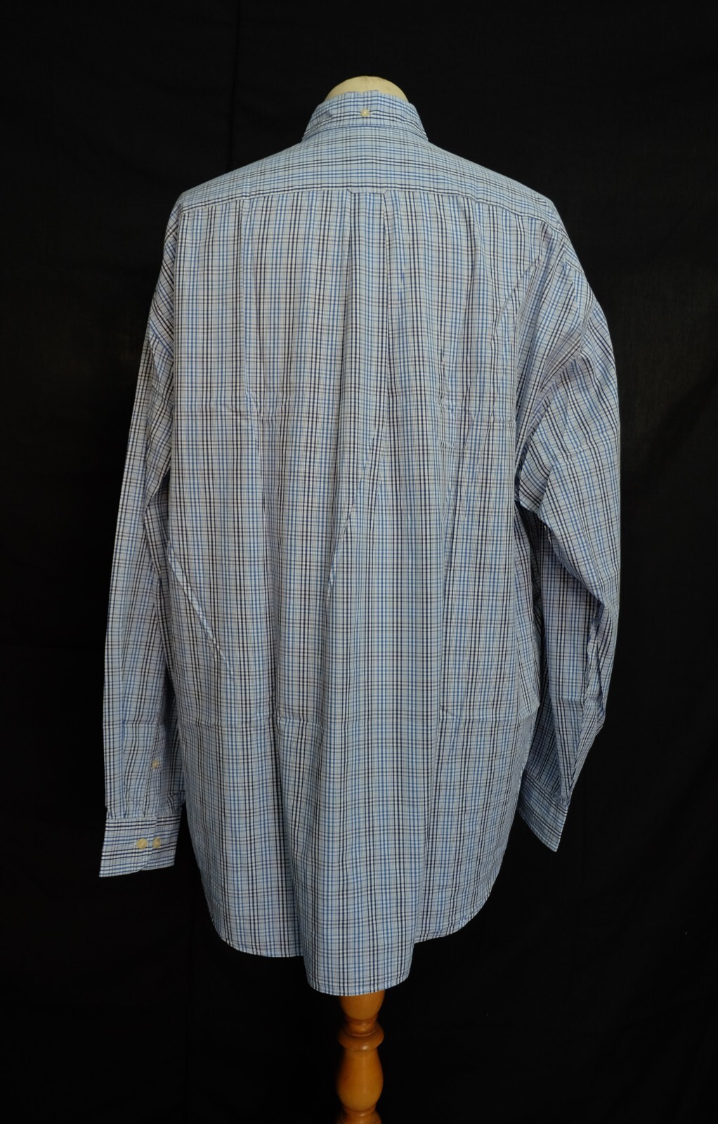Faconnable Button Down Blue White Check Cotton Me… - image 5