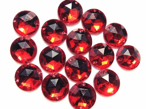 Faceted Beads Acrylic Rhinestone Gems 10 mm Round Flat Back Sew On All Colours - Picture 20 of 65