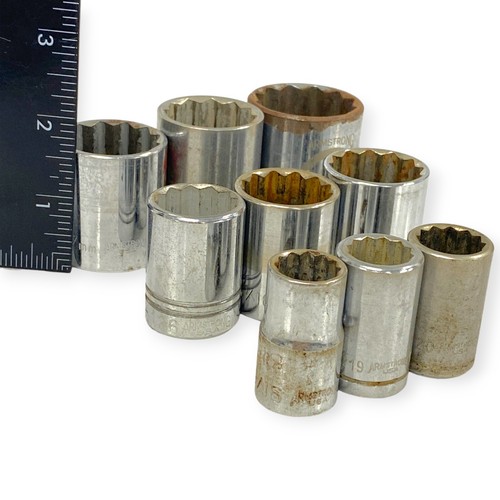 Armstrong 1/2 Drive 12 Point Socket Set 3/8 to 1-1/4 in, 9 Pcs, Made in USA - Picture 4 of 16