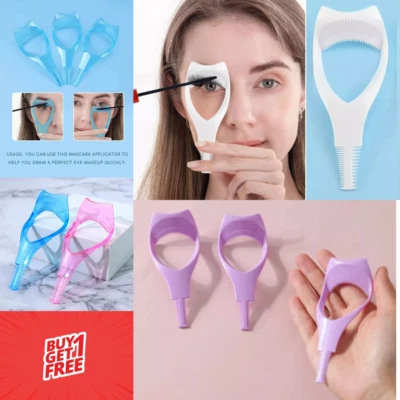 BUDGET BAZAAR new 2 pcs Mascara Guard Brush Curler 3 in 1 Applicator Tool Stencil Shield UK