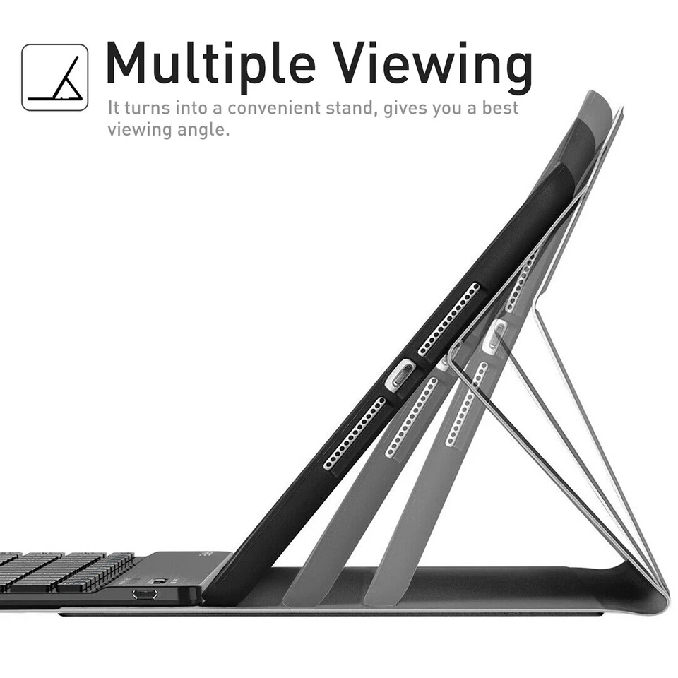 Keyboard Case For iPad 9th 8th 7th Generation 10.2 in Stand Magnetic Smart Cover - Image 4 of 4