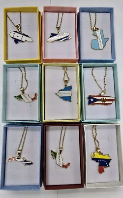Stainless Steel Flag Map earrings Necklace For Women's And Men's 