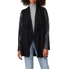 Fifteen Twenty Faux Leather Contrast Jacket In Black Medium As-is Womens