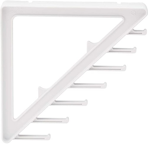 12 in shelf bracket with Extra Diagnoal Storage Small, White, 2-Pack upto 25LBS - Picture 2 of 5
