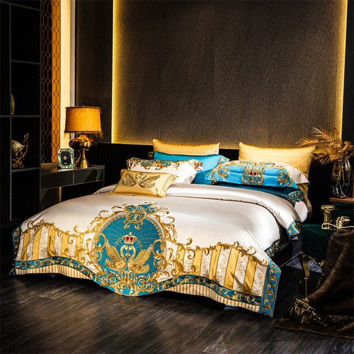 Bedding Set 10pcs Nature Silk Cotton Embroidered Quilt Cover Bed Cover Sheet Set - Picture 17 of 18