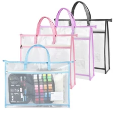 Akamino 4 Pcs A3 Project Bag, Craft Storage Organizer for Quilters, Clear Mes...