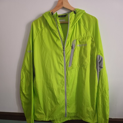 Marmot Trail Wind Hoody Mens Size Large Green Lightweight Running Jacket Hooded
