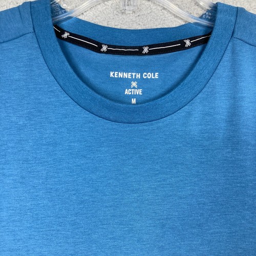 Kenneth Cole Active T Shirt Men's Medium Blue Muscle Tee Sleeveless FLAW - Picture 4 of 11