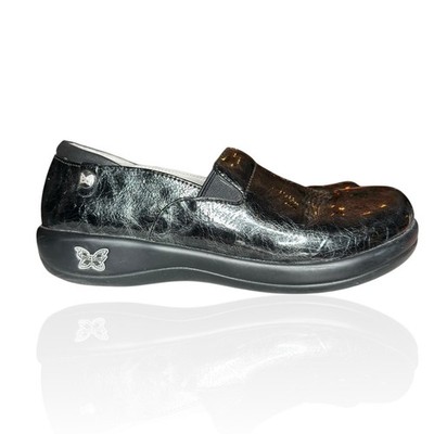 Alegria Keli Pro Slip On Comfort Nursing Shoes Black Leather Clogs 40 US 9.5-10