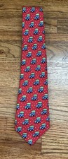 Boys Vineyard Vines Christmas Jeep Motif Silk Tie - Red, Made in USA
