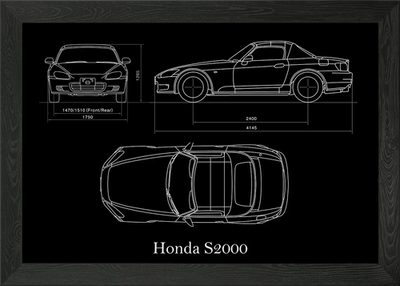#ad #ad Honda S2000 2005 Blueprint Framed Wall Art Poster Canvas Print Picture GBP 16.99
