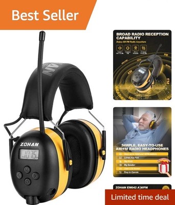 AM/FM Radio Headphones - Comfort Noise Reduction Earmuffs for Mowing & Welding