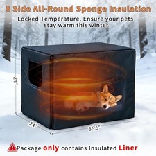 Rockever Insulated Outdoor Dog House Liner, Dog House Outdoor Indoor for Large D