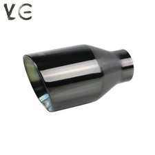 Universal 2 Inlet 3.5 Outlet Exhaust End Tips Muffler Black Slant Tip 89mm