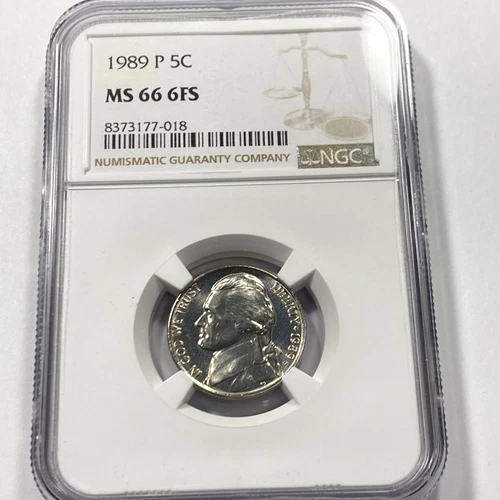 1989-P 5c Jefferson Nickel NGC MS66 6 Full Steps Item 9605