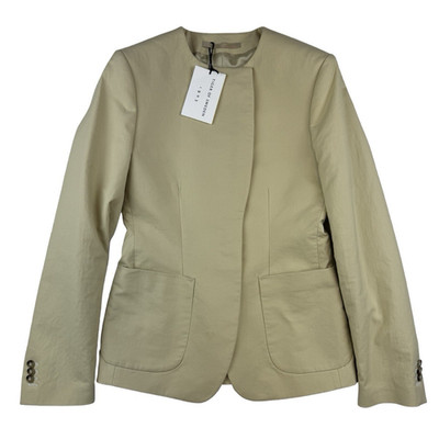 Tiger of Sweden Laria Cotton Asymmetric Round Neck Jacket Tan Size 38 EU | M