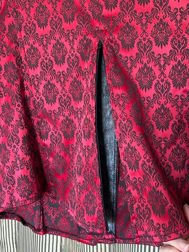 Vintage Torrid Corset Red Black Back Zip Ren Fair Cosplay Goth Whimsigoth Sz 3X - Picture 11 of 14
