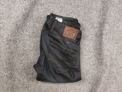 G Star Raw Elect Straight Dark Wash Waxed Denim Low rise Jeans Y2K Style LGB