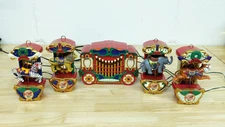 Vtg Mr. Christmas Carousel Circus Animal Holiday Carols Music Lights Fully Works