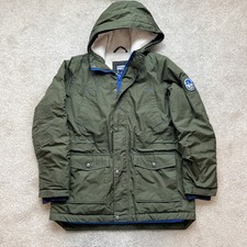 Lands End Expedition Down Parka Jacket Boys Large 14H-16H Olive Green Sherpa