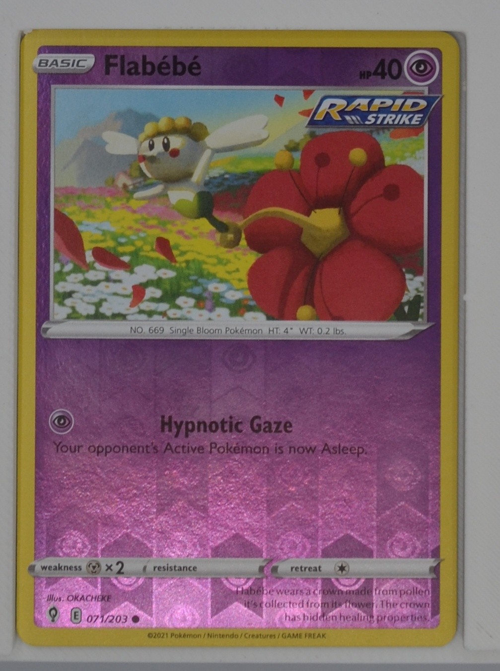 Flabebe 071/203 Evolving Skies Reverse Holo Pokemon TCG