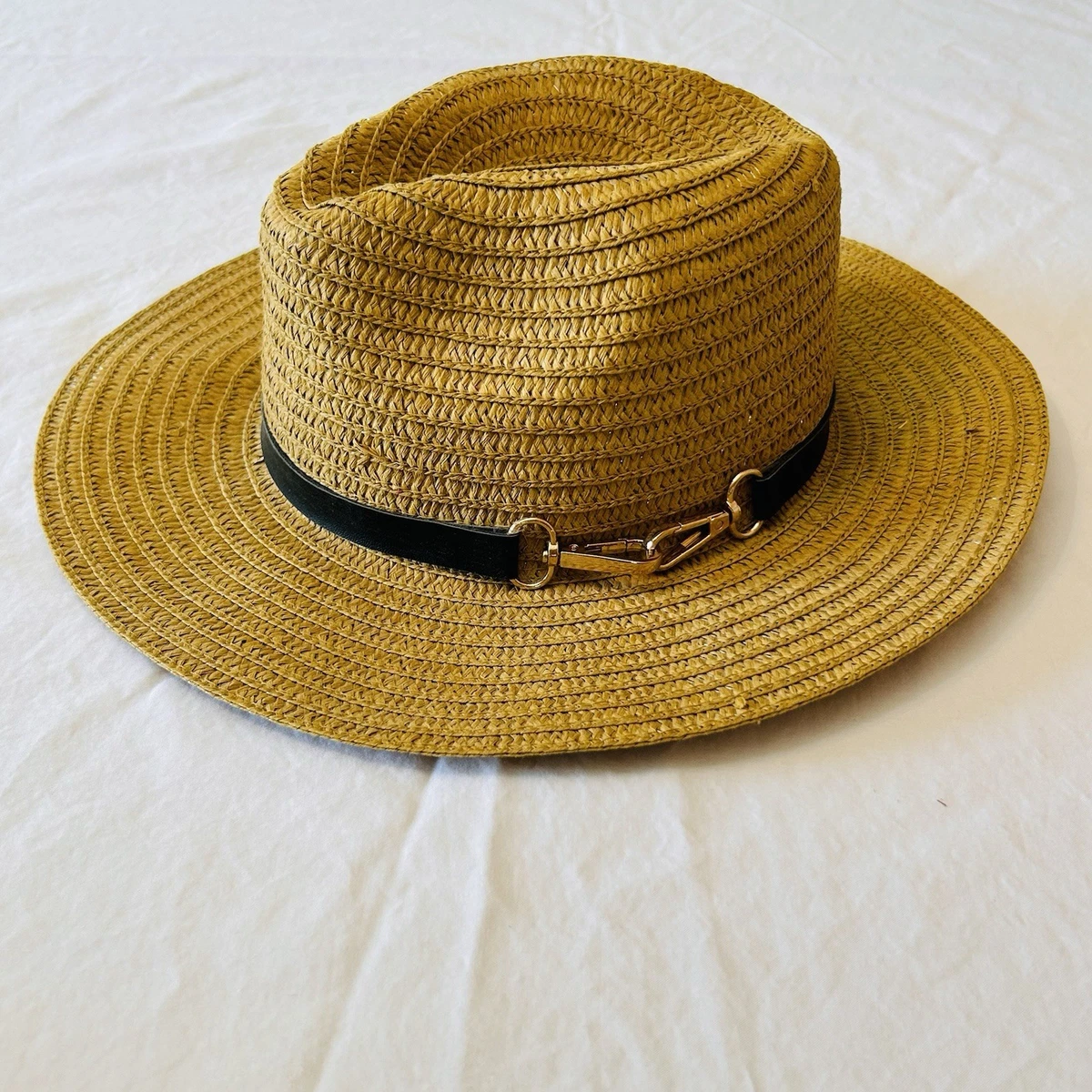 Aldo Nectarios black and natural straw fedora hat size small/medium new with tag Tino Sun Raindura Straw Fedora Hat – Village Hat Shop main image 3