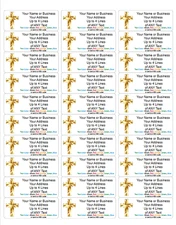 60 Personalized Cross Address Labels Custom Religious Christian Stickers FREE SH