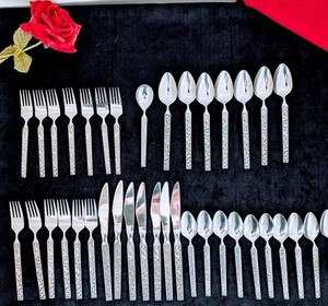 38 Piece Lot Vintage RIVIERA Stainless Steel MONTEREY Scroll Flatware MCM Japan