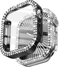 2 Pack Screen Protector for Apple Watch Series 11 10 46mm Bling Diamond Bumper
