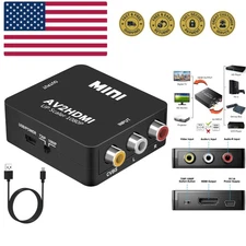 AV to HDMI Converter, RCA to HDMI Converter, 1080P Mini RCA Composite CVBS Au...