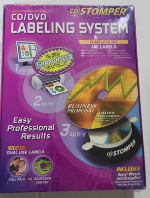 NEW Stomper Professional Edition CD and DVD Labeling System Complete Kit