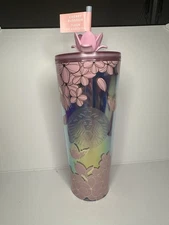 NEW Starbucks 2025 Cherry Blossom  24oz Tumbler W/Blossom Topper