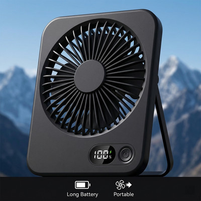 Portable Personal Desk Fan 5 Speed Quiet Cooling Fan USB Rechargeable Mini Fan
