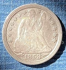 1853 US DIME Seated Liberty 10 cent coin  Great condition