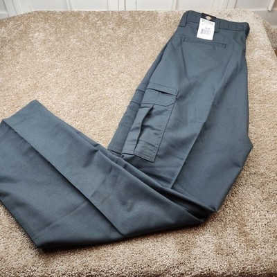 Dickies Flex Mens Cargo Pants 36x34 Dark Charcoal Grey Straight Leg LP72DC NWT