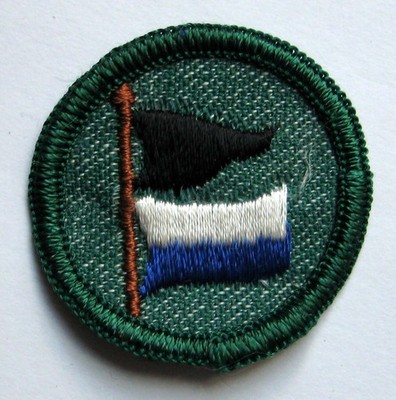 Vintage Girl Scout 1955-60 WEATHER BADGE Storm Forecast Meteorology Flags Patch