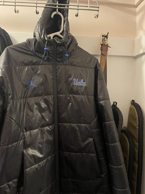 Jordan UCLA Men's Hooded Full Zip Puffer Jacket Black/Blue Size M