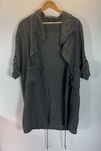 Made In Italy 100% Linen Cardigan Duster Boho Open Front lagenlook Beach