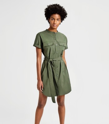 army green cargo dress Guess Cargo Olive Green Fitted Mini Dress Size 4 – The Photo Fashionista main image 0