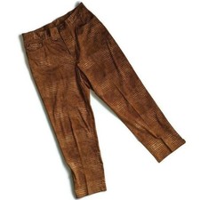 Vintage 90s Lauren Ralph Lauren Lizard Print Pants 12 High Waist Ankle Brown