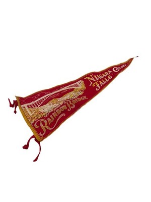 Vintage Niagara Falls Rainbow Bridge Canada Pennant Souvenir 1940s -1950s